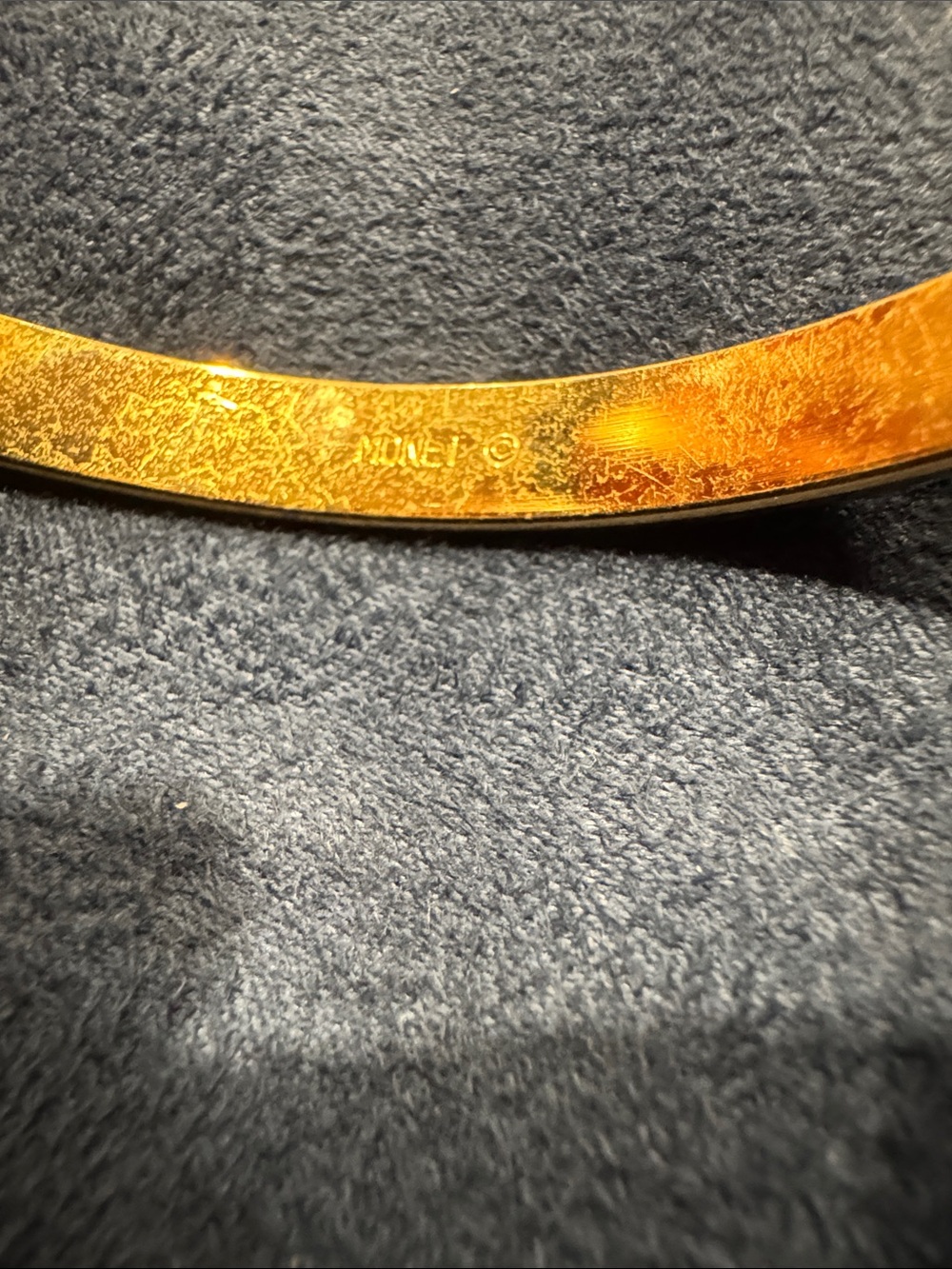 Monet Gold Textured Bangle Bracelet - Picture 3 of 4